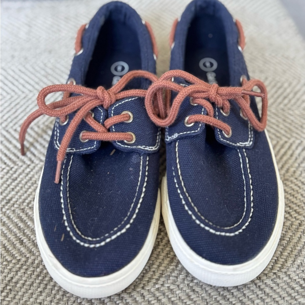 Cat & Jack Blue and Brown Dress Shoes with Nautical Design